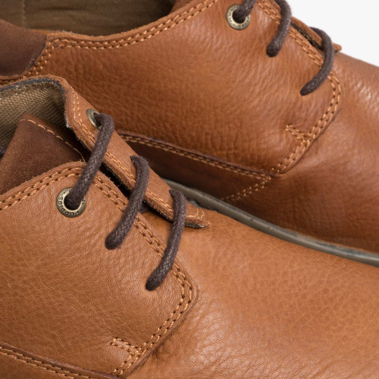 Hush Puppies MAX HANSTON Mens Leather Shoes Brown