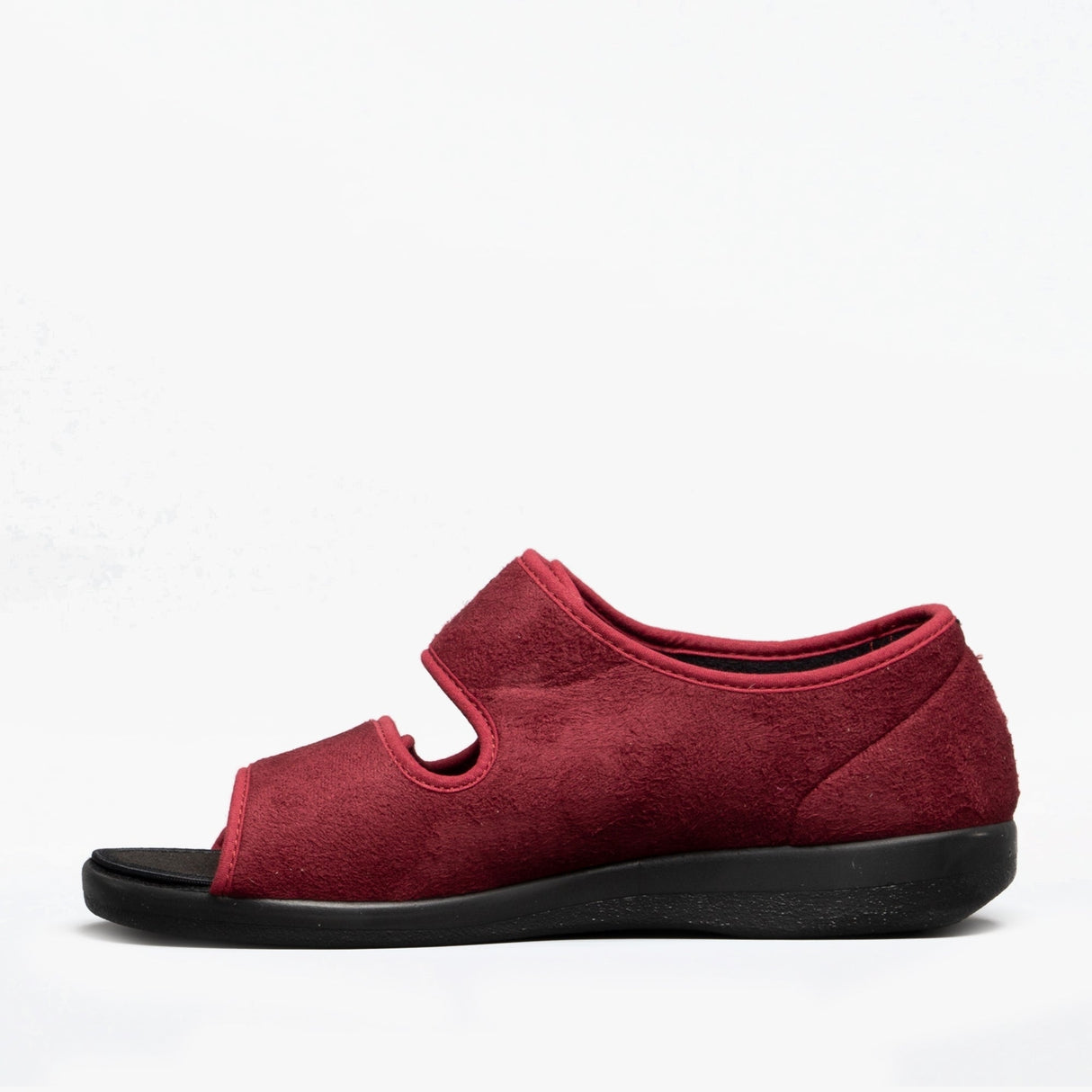 GBS Med BROMPTON Unisex Wide Fit Slippers Burgundy