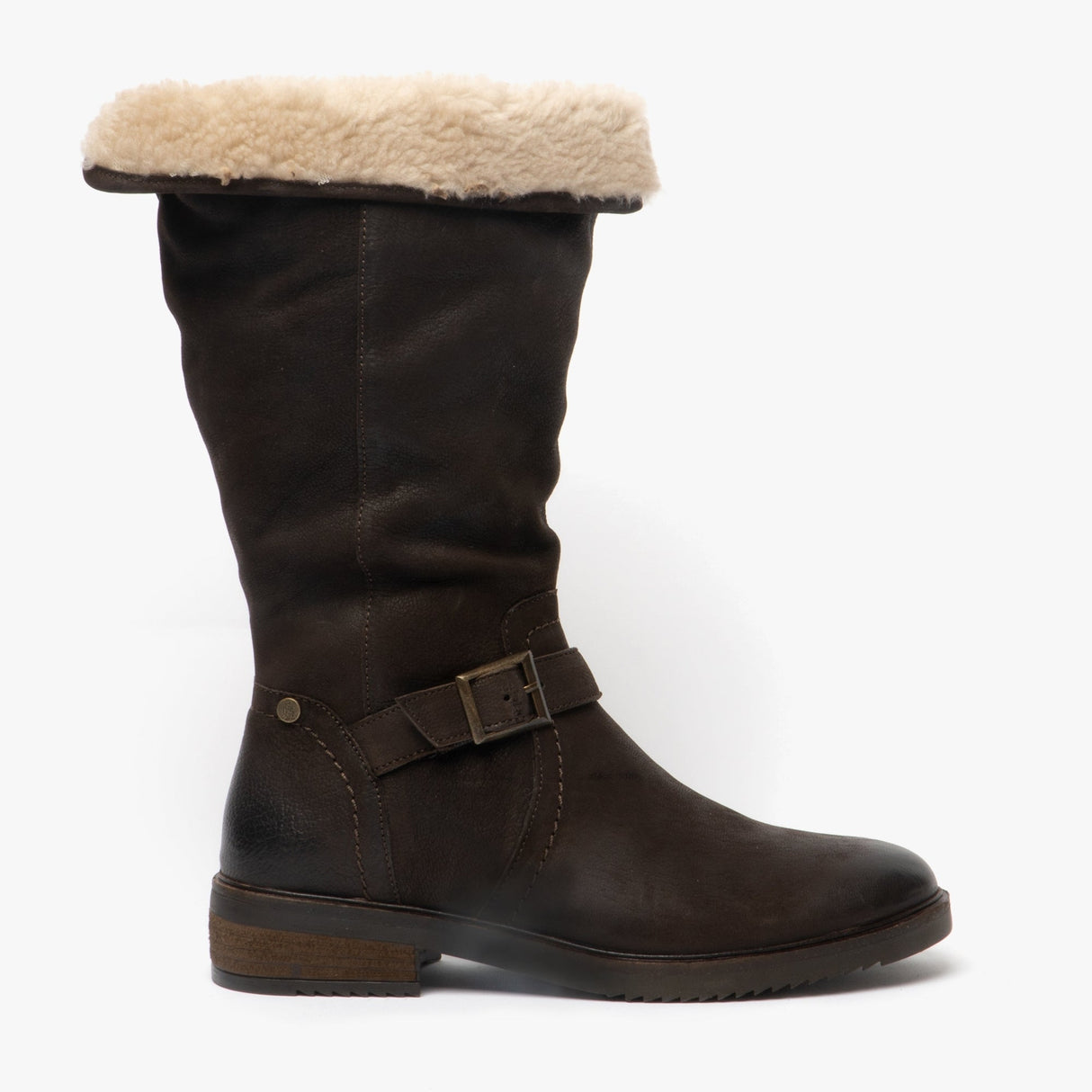 Hush Puppies BONNIE Womens Leather Mid Height Boots Brown