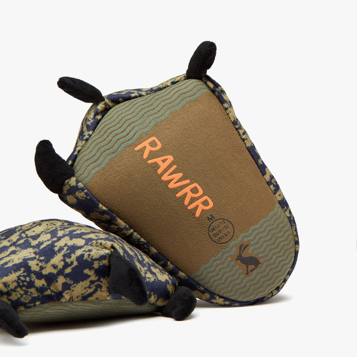 Joules CLAWSOME Boys Novelty Slippers Medium Khaki