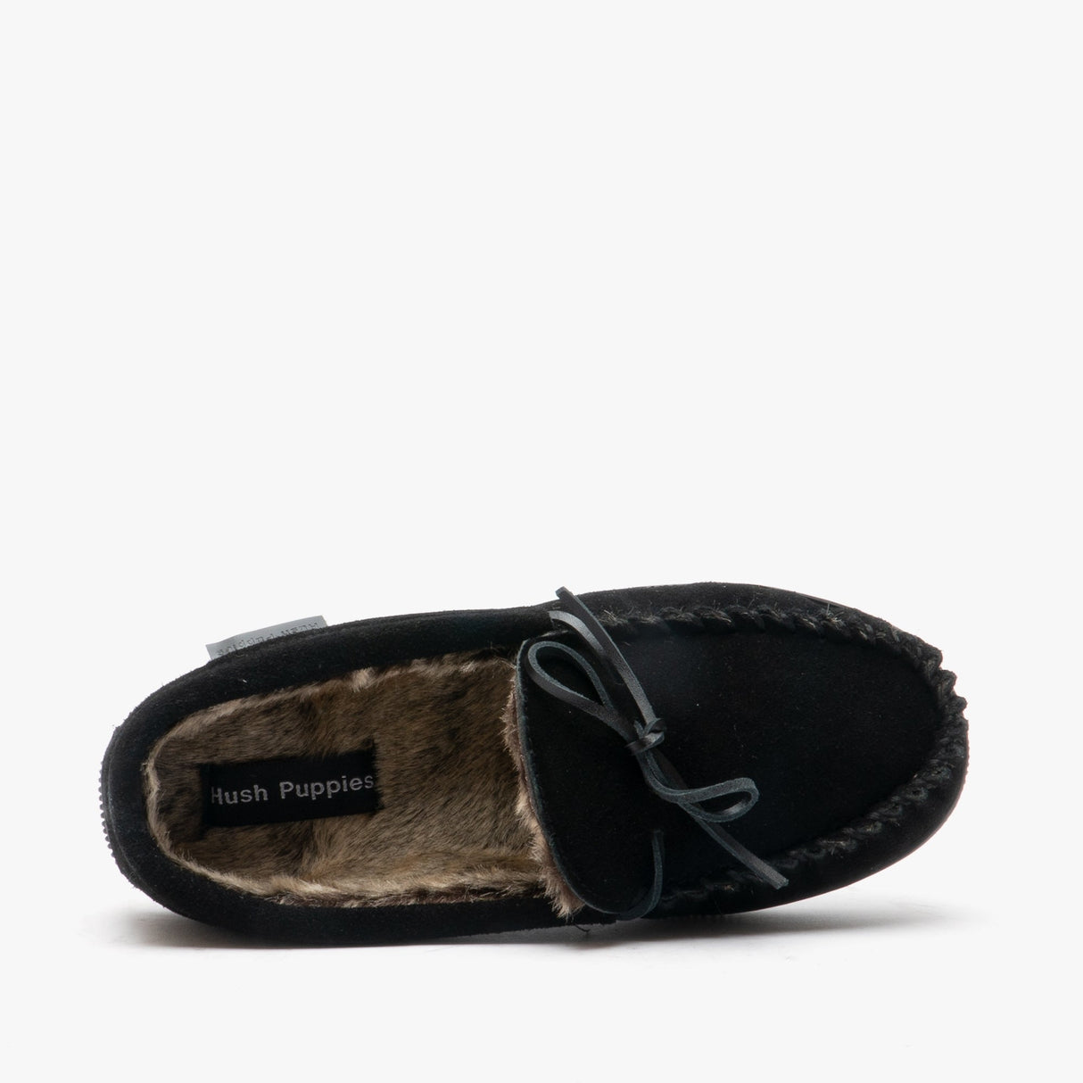 Hush Puppies ACE Mens Suede Moccasin Slippers Black