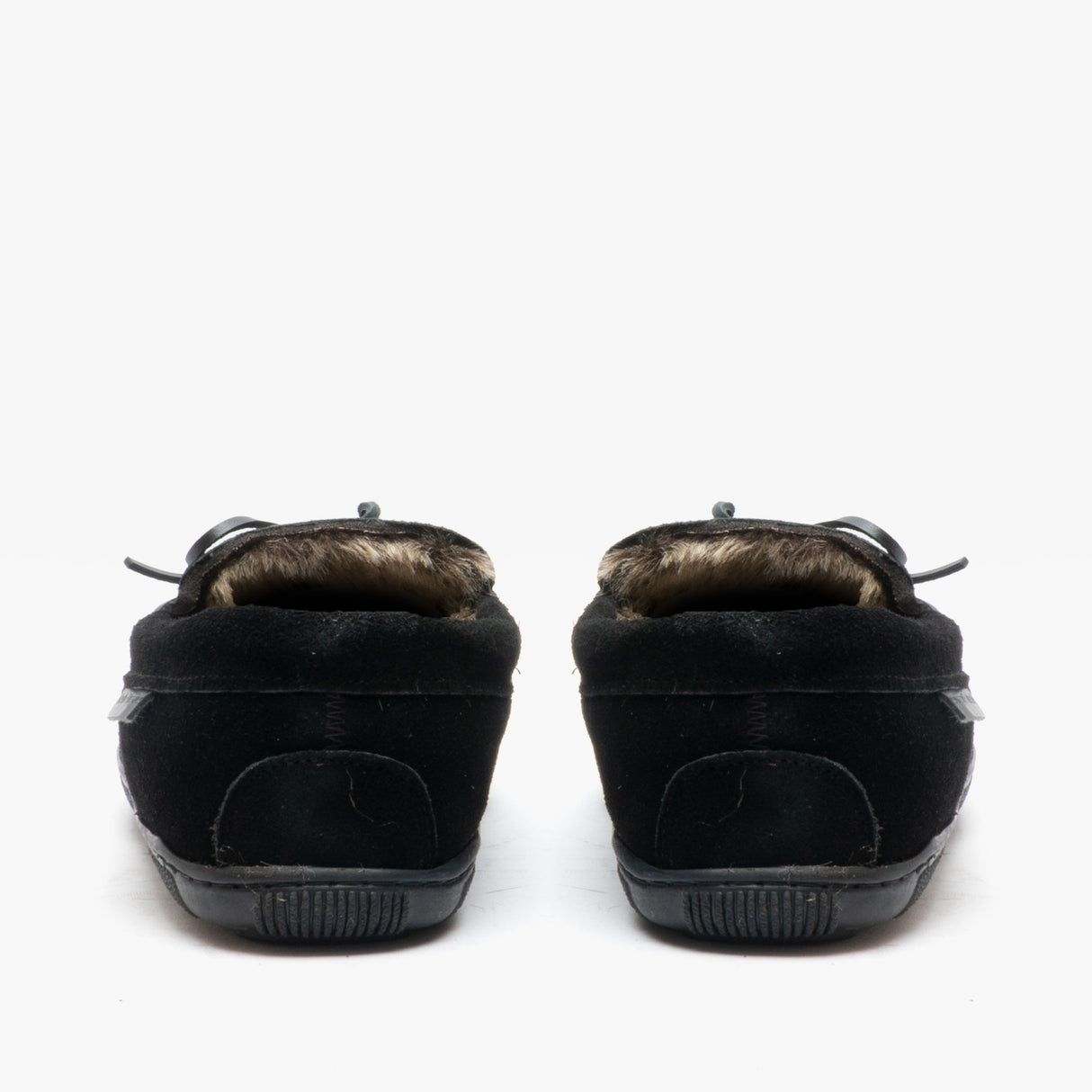 Hush Puppies ACE Mens Suede Moccasin Slippers Black