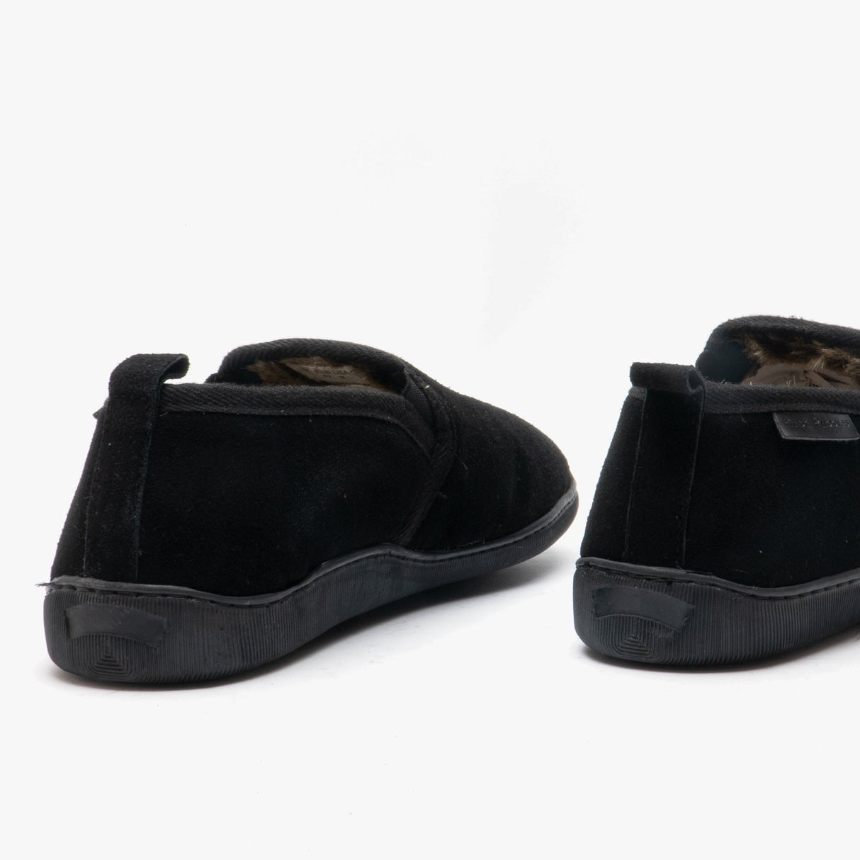 Hush Puppies ARNOLD Mens Suede Full Slippers Black