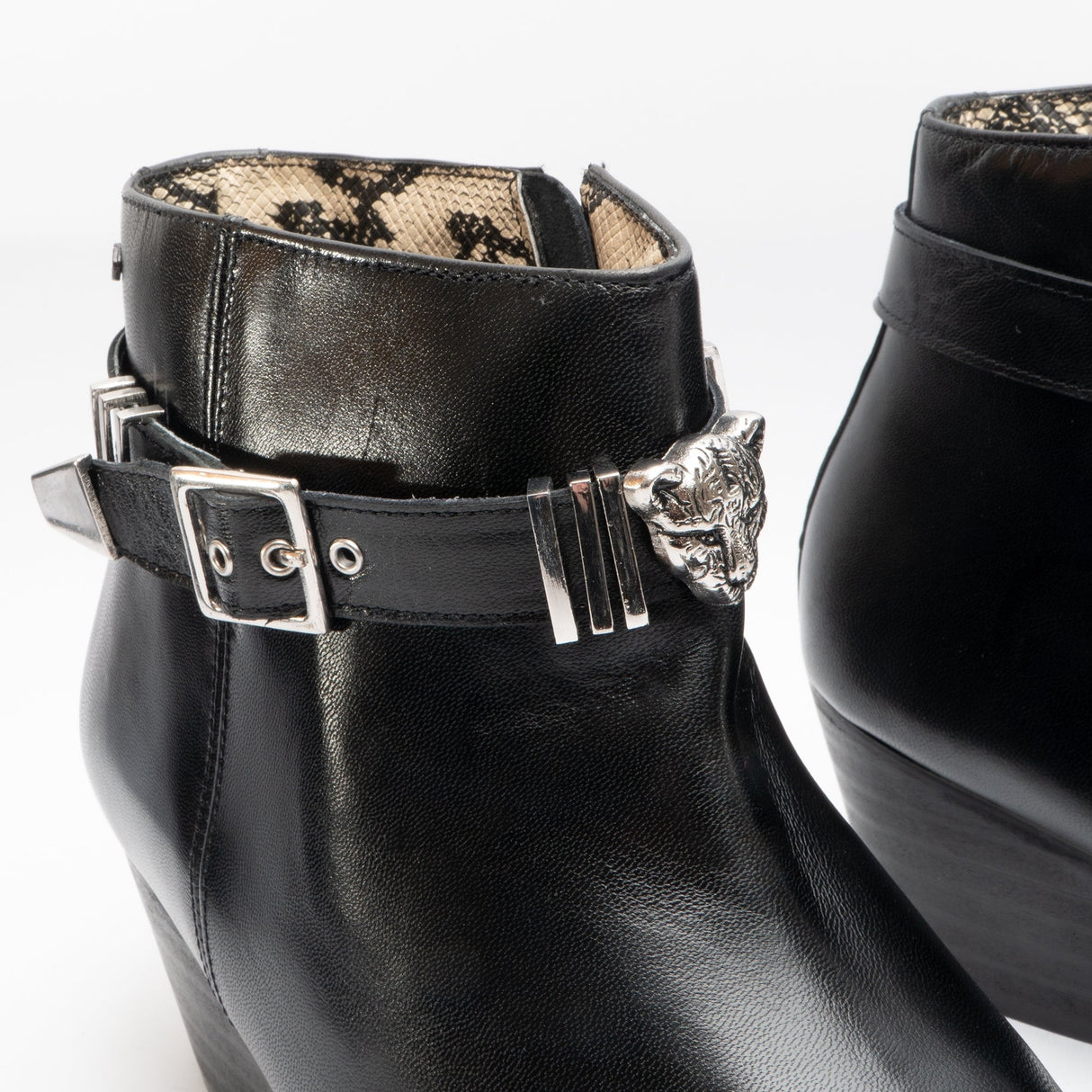 Club Cubano PAVEL Mens Leather Winklepicker Cuban Heel Boots Black