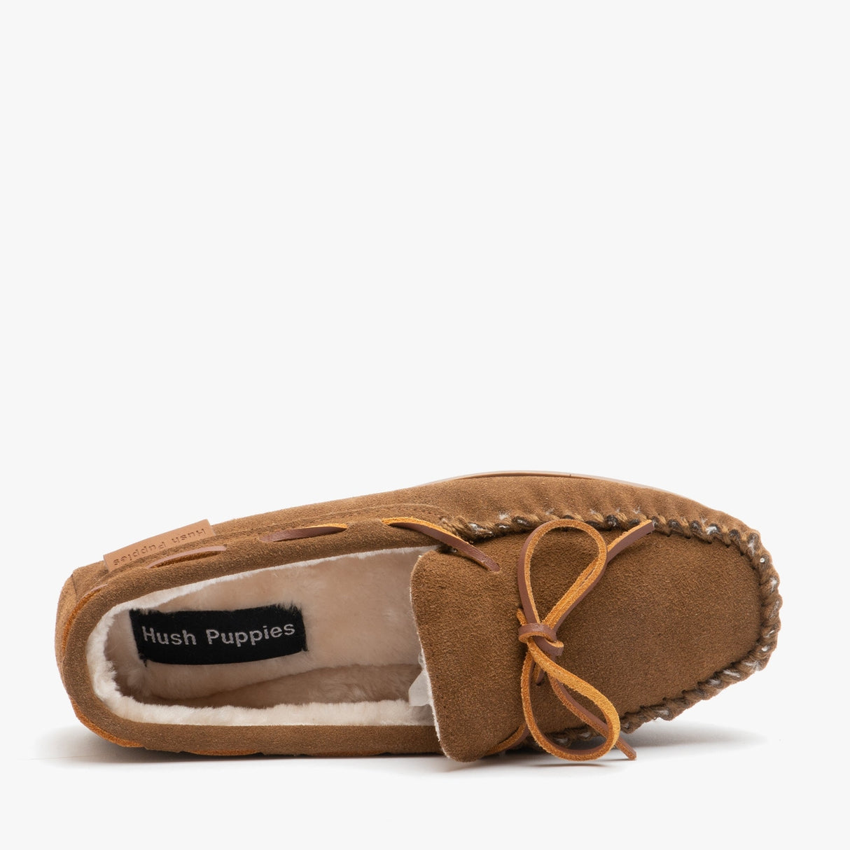Hush Puppies ALLIE Womens Suede Moccasin Slippers Tan