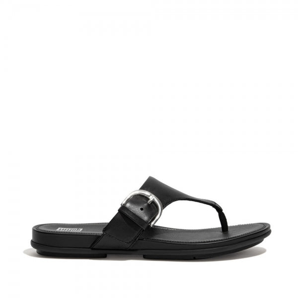 FitFlop GRACIE Womens Leather Toe Post Sandals All Black