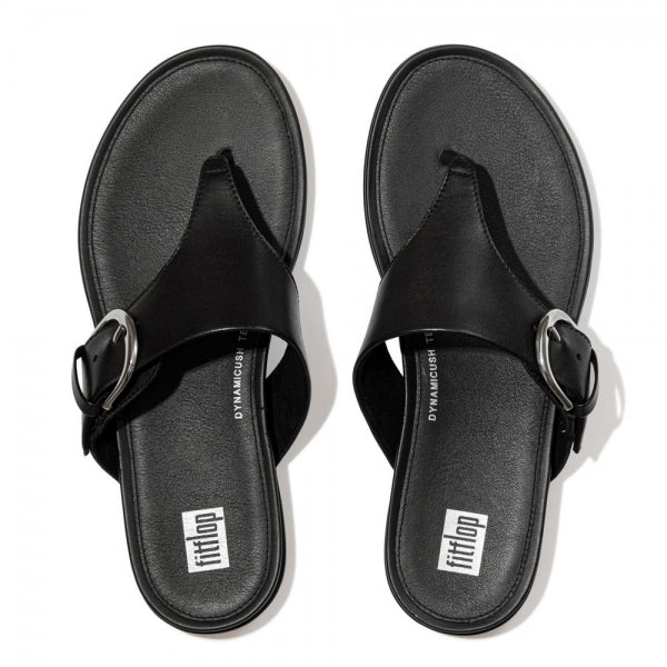 FitFlop GRACIE Womens Leather Toe Post Sandals All Black