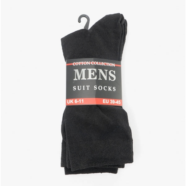 Shuperb Mens 3 Pack Of Suit Socks Black: One Size