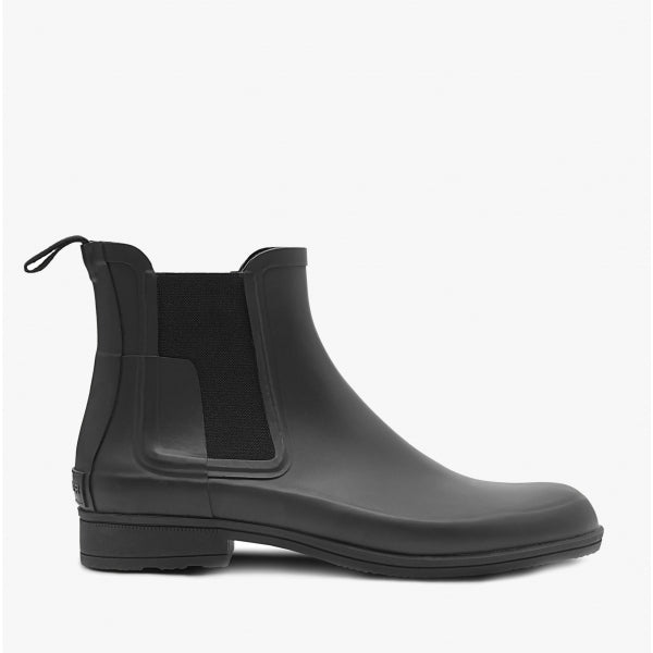 REFINED CHELSEA Mens Rubber Ankle Boots Black