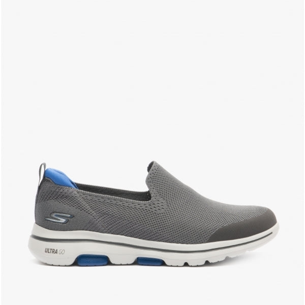Skechers 55500/CHAR GO WALK 5 PRIZED Mens Slip On Knit Trainers CHAR