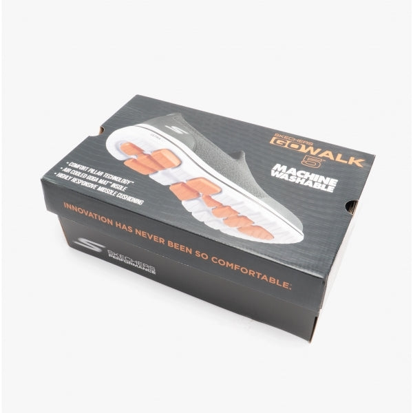 Skechers 55500/CHAR GO WALK 5 PRIZED Mens Slip On Knit Trainers CHAR