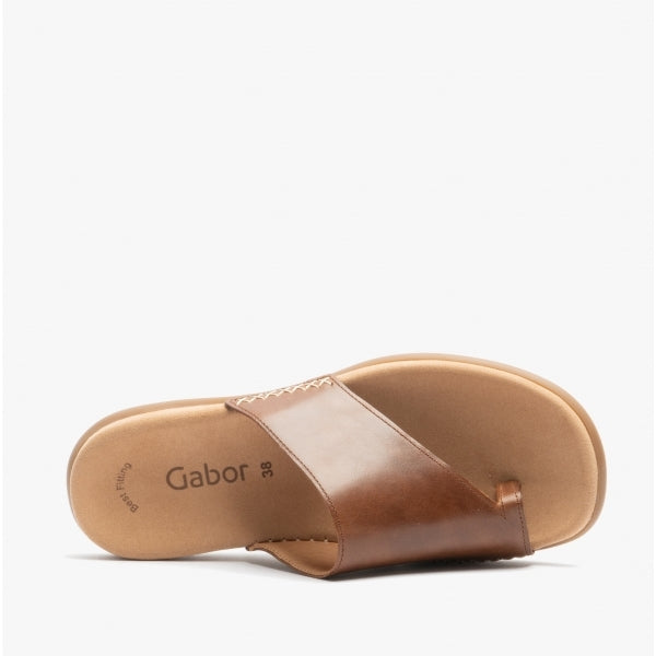 Gabor LANZAROTE Womens Leather Mule Sandals Peanut