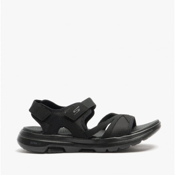 GO WALK 5 Womens Touch Fasten Sandals Black