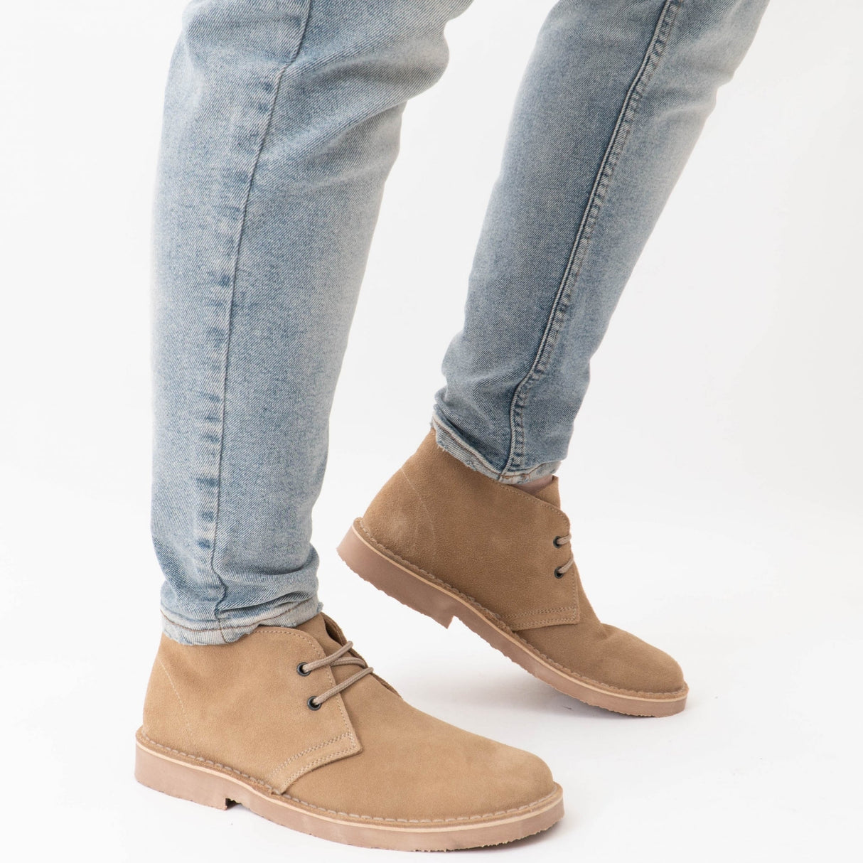 Roamers M400TS Mens Desert Boots Stone