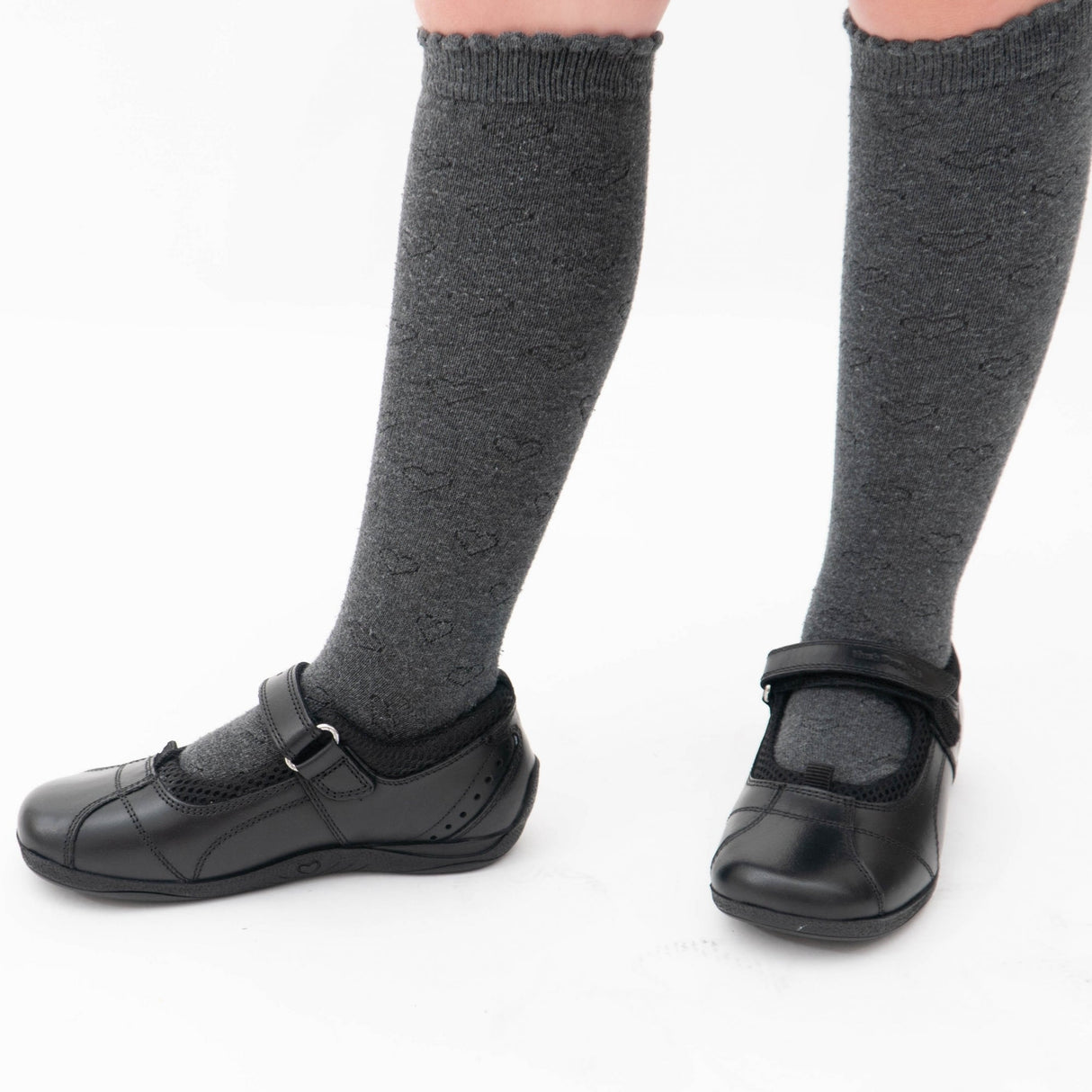 Hush Puppies CINDY Girls Leather School Shoes Black