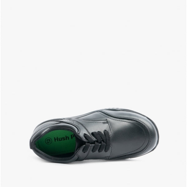 Hush Puppies HARVEY Boys Leather School Shoes Black