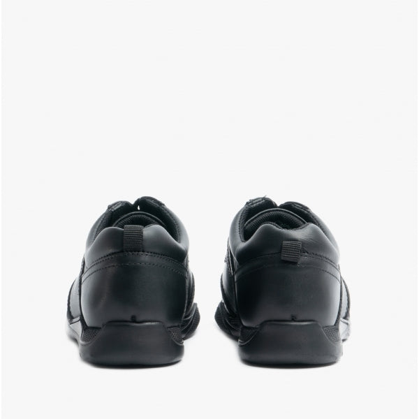 Hush Puppies HARVEY Boys Leather School Shoes Black