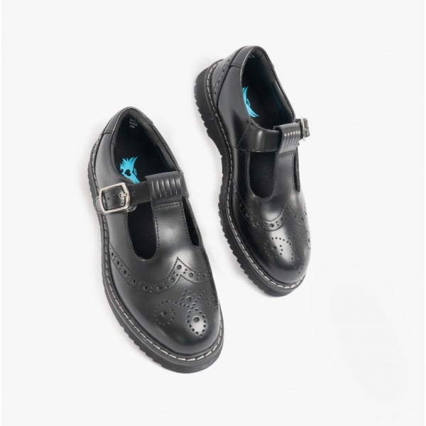 Start-Rite IMAGINE Girls Leather T-Bar School Shoes Black