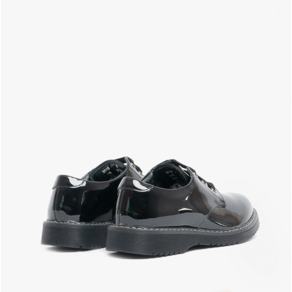 Start-Rite IMPACT Girls Leather Lace Up School Shoes Patent Black