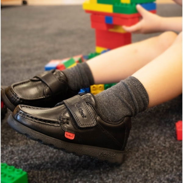 Kickers 114248 FRAGMA STRAP Boys School Shoes Black