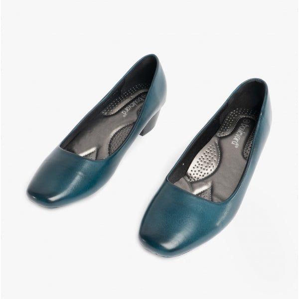 Boulevard MARIA Womens Low Block Heel Court Shoes Navy