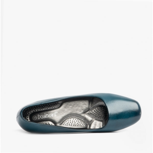 Boulevard MARIA Womens Low Block Heel Court Shoes Navy