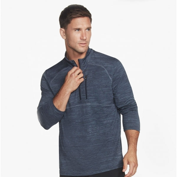 Skechers M2LT96/BLGY ON THE ROAD Mens 1/4 Zip Top Smoke Blue/Blue Iris
