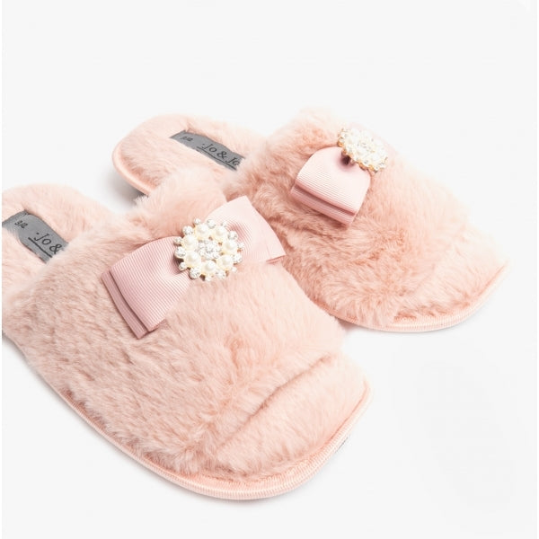 Jo & Joe EMPRESS Womens Open Toe Mule Slippers Blush