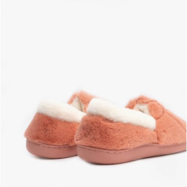 Black Country Shoes SHARON Womens Fluffy Full Slippers Mauve