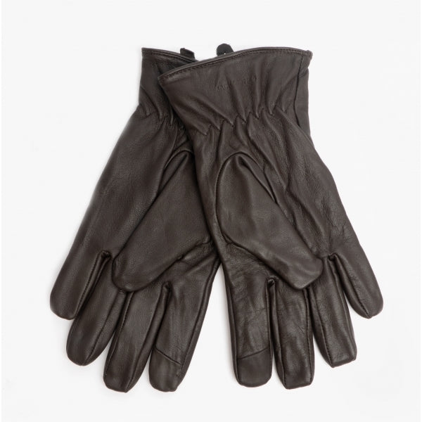 Jack & Jones MONTANA Mens Leather Gloves Dark Earth