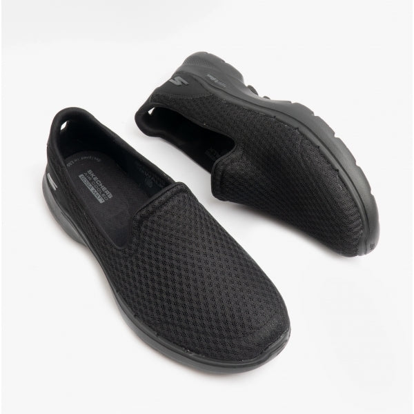 Skechers 124508/BBK GO WALK 6 BIG SPLASH Womens Slip On Trainers Black