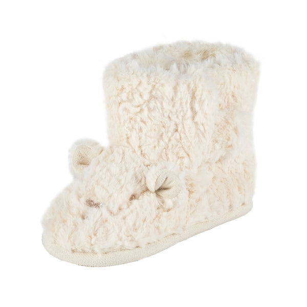 Totes Toasties POLAR BEAR Kids Bootie Slippers Beige