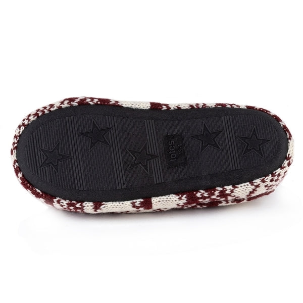 Totes Toasties FAIR ISLE Girls Mule Slippers Multi