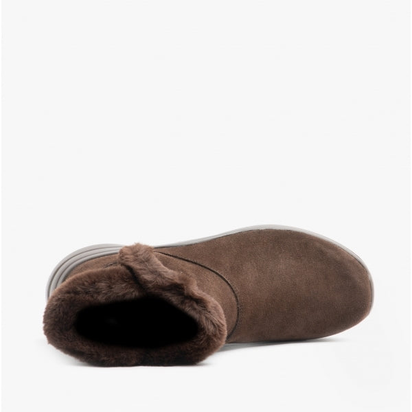 Skechers 144250/CHOC ON-THE-GO MIDTOWN SO PLUSH Womens Ankle Boots Chocolate