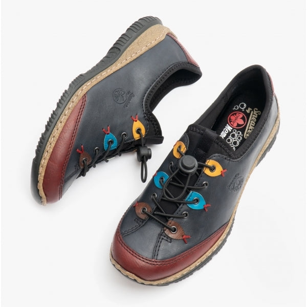 Rieker N3271-35 Womens Shoes Navy/Combi