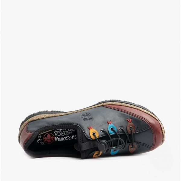 Rieker N3271-35 Womens Shoes Navy/Combi