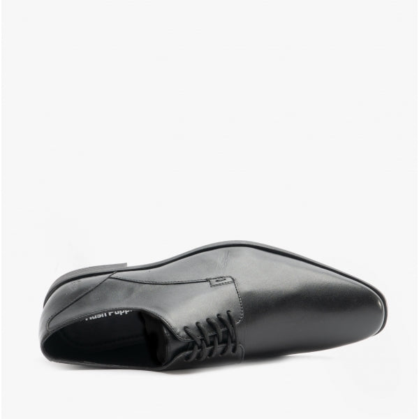 Hush Puppies EZRA Boys Leather Plain Toe Shoes Black