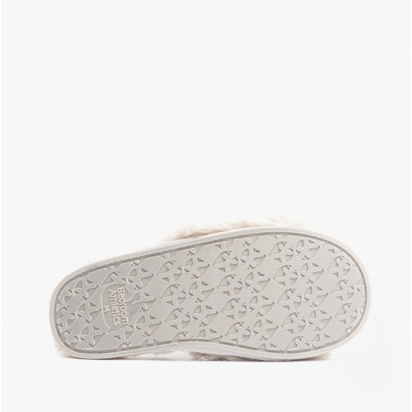 Bedroom Athletics RUBY Womens Faux Fur Slide Slippers Trace Grey