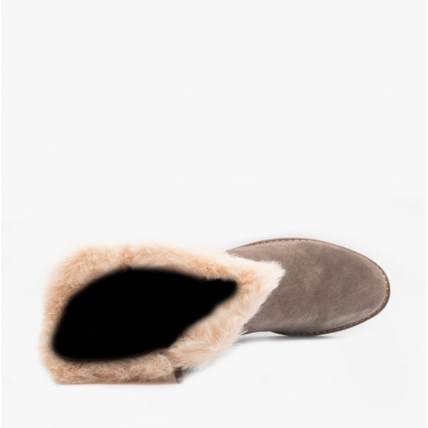 Hush Puppies MEGAN Womens Suede Mid-Calf Boots Grey