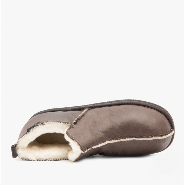 Shepherd ANTON Mens Sheepskin Slipper Boots Oiled Antique