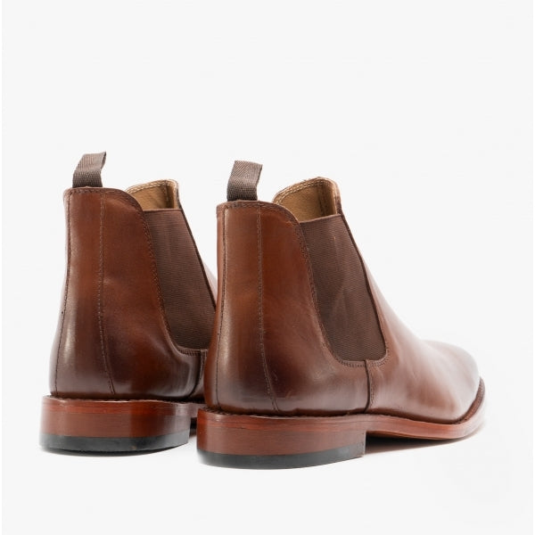 Kensington TED Mens Leather Chelsea Boots Tan