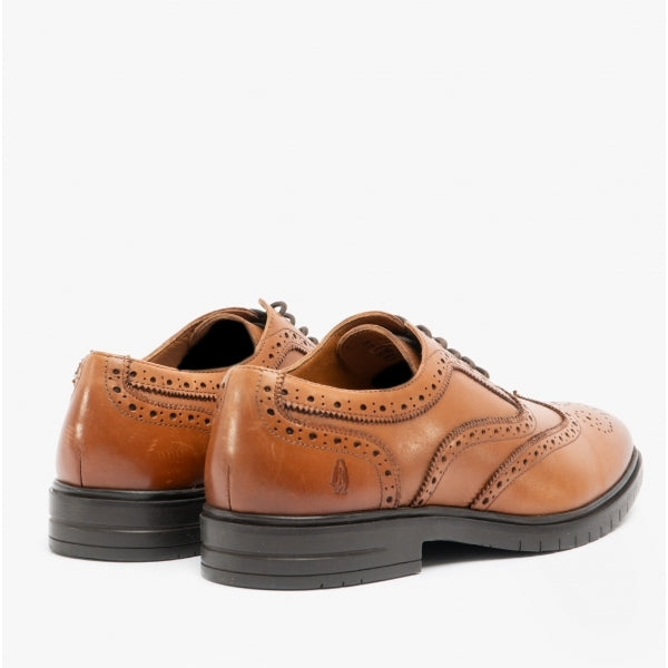 Hush Puppies SANTIAGO Mens Leather Oxford Brogue Shoes Brown