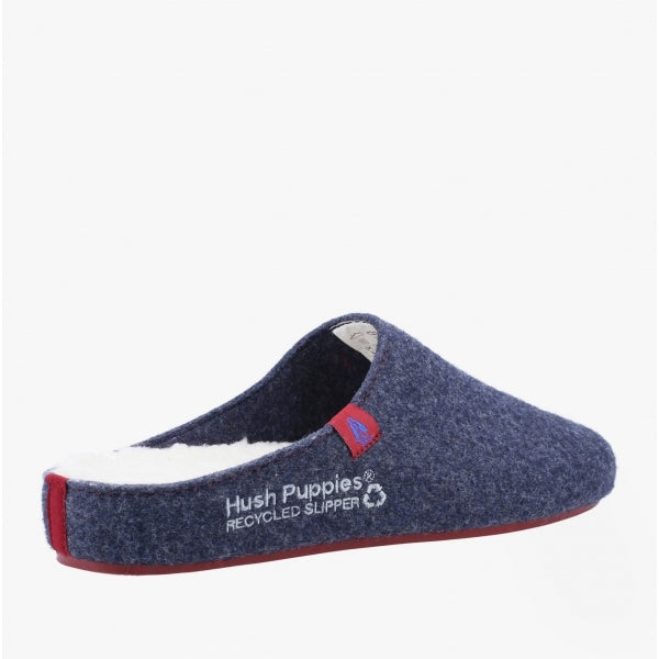Hush Puppies GOOD Mens Recycled Felt Mule Slippers Navy