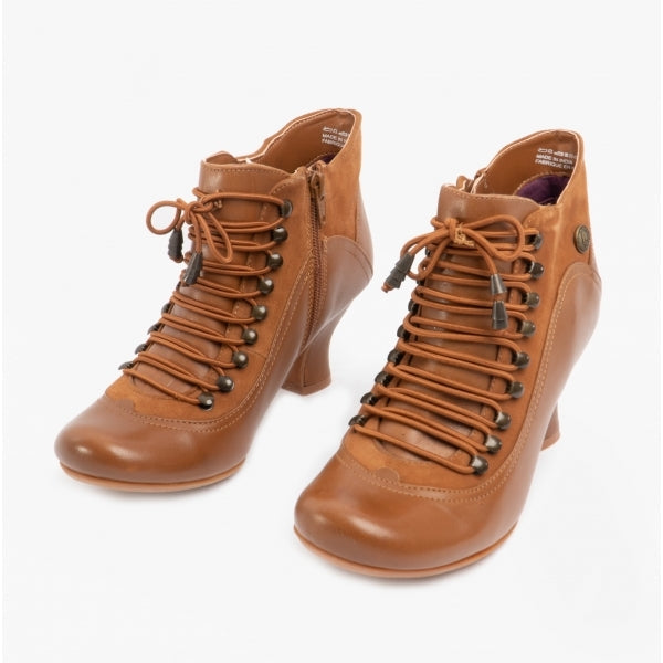 Hush Puppies VIVIANNA Womens Leather Zip Boots Tan