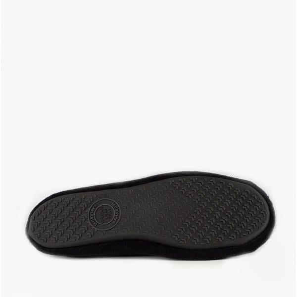 Totes Isotoner STRETCH TERRY BOW Womens Ballerina Slippers Black