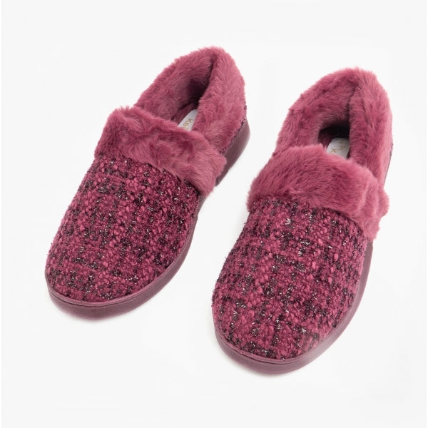 Dr Keller AVON Womens Full Slippers Burgundy