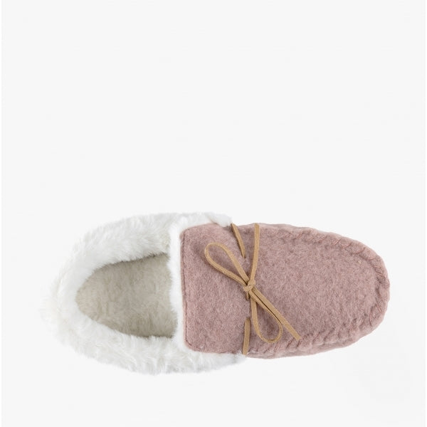 Totes Toasties FELT Womens Moccasin Slippers Pink