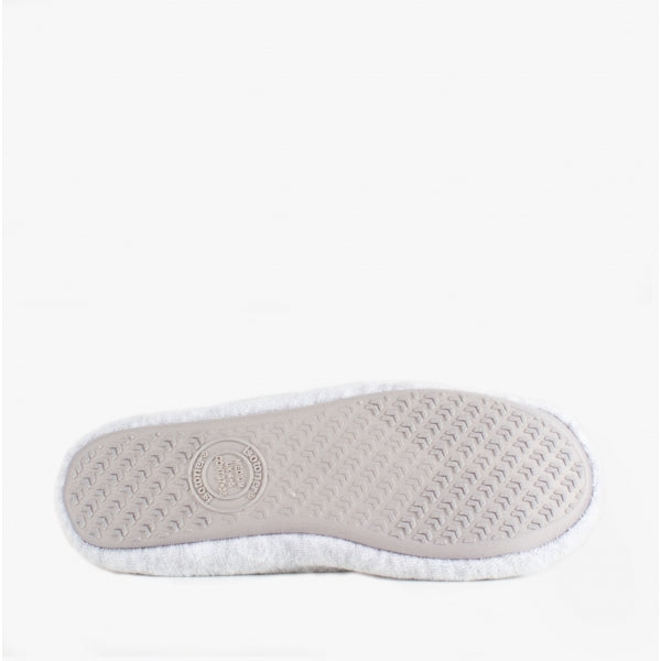 Totes Isotoner STRETCH TERRY BOW Womens Ballerina Slippers Grey
