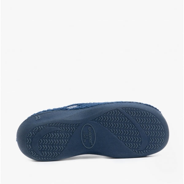 Totes Isotoner POPCORN TERRY Womens Mule Slippers Navy