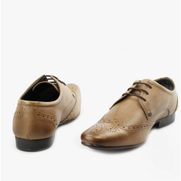 Silver Street London FLEET Mens Leather Pointed Brogues Tan